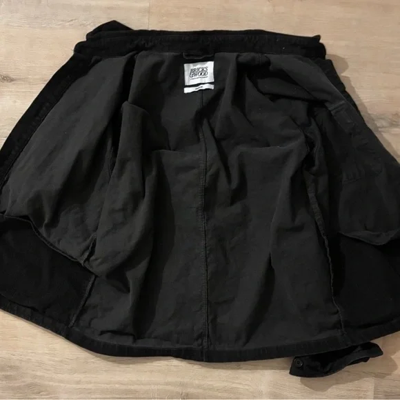 Bricks & Wood Heavy Corduroy Black Button Up South Central Streetwear M - Picture 7 of 8